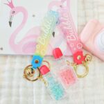Magical Liquid-Filled Transparent Keychain: Lipstick shape